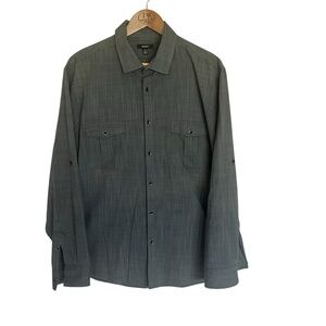 Men's Alfani Dark Gray Long Sleeve Button Down Shirt. Size XL.